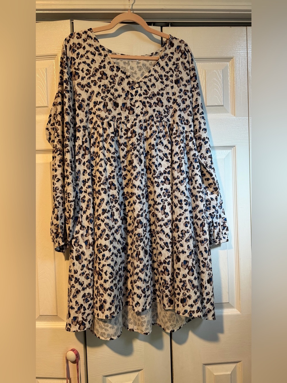 NWOT Leopard Print Mini Dress in Cream and Brown
